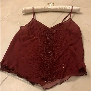 NWT Vintage Bebe bias cut beaded camisole.